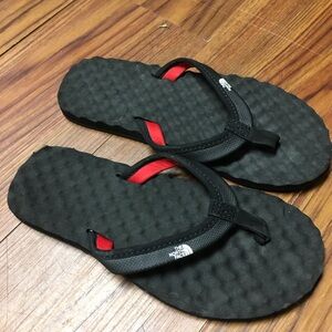 The North Face Black and Red Sandals